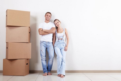 Man and van moving boxes and furniture during a service booking