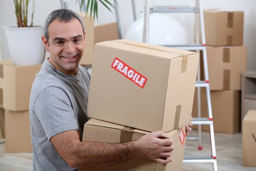 Boxes and furniture prepared for flat removals in Knightsbridge
