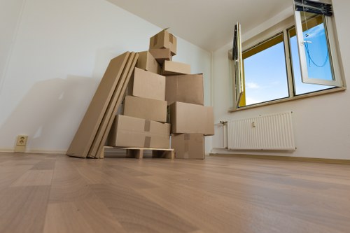 Local packing team working in a central London property