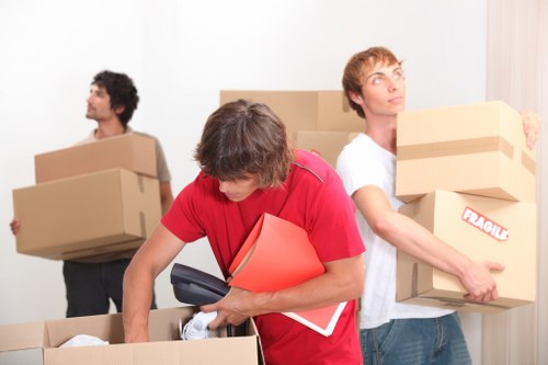 Moving team managing access in a Knightsbridge apartment building