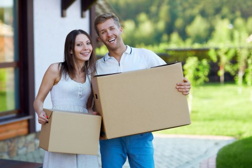 Local removals team preparing boxes and furniture for a Knightsbridge move