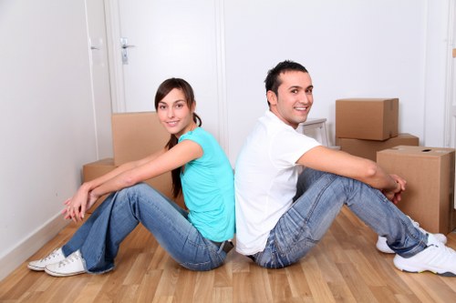 Removal van loading furniture for a Knightsbridge apartment move