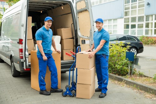 Careful loading for a central London move with fragile items protected