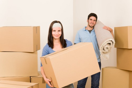 Professional movers handling boxes in Knightsbridge