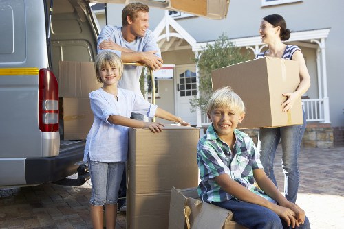 Loading furniture into a moving truck for a Knightsbridge move