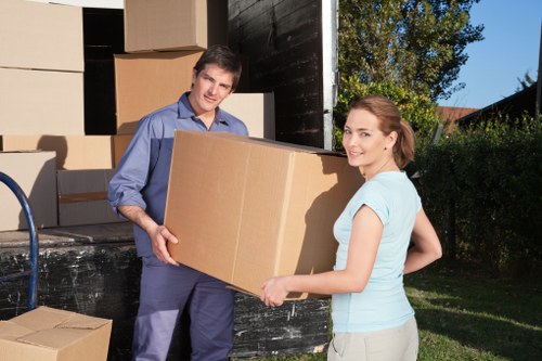 Careful handling of fragile items during a Knightsbridge moving truck service